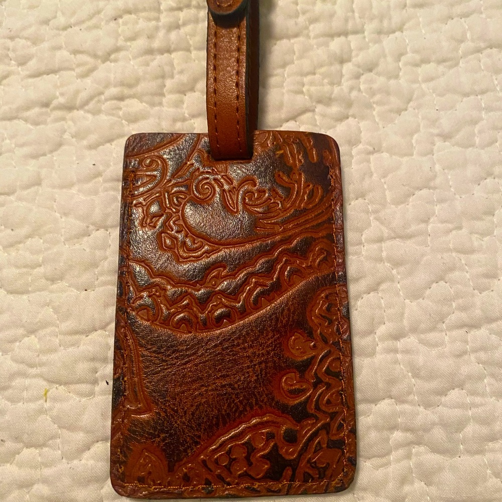 Vintage - Patricia Nash Leather Luggage Tag